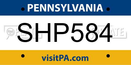 SHP584 Pennsylvania License Plate