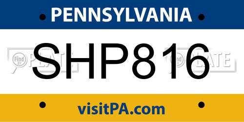 SHP816 Pennsylvania License Plate