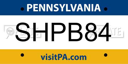 SHPB84 Pennsylvania License Plate