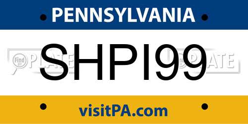 SHPI99 Pennsylvania License Plate