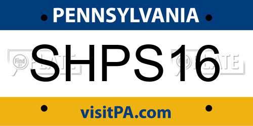 SHPS16 Pennsylvania License Plate