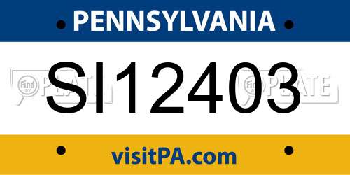 SI12403 Pennsylvania License Plate