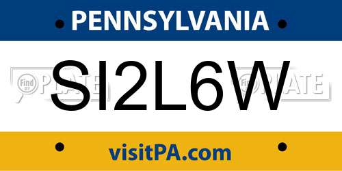 SI2L6W Pennsylvania License Plate
