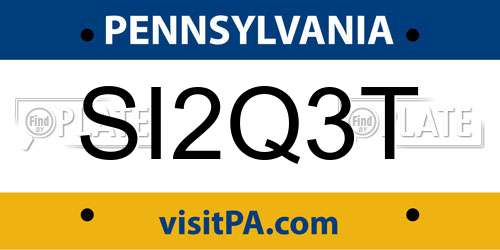 SI2Q3T Pennsylvania License Plate