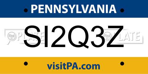 SI2Q3Z Pennsylvania License Plate