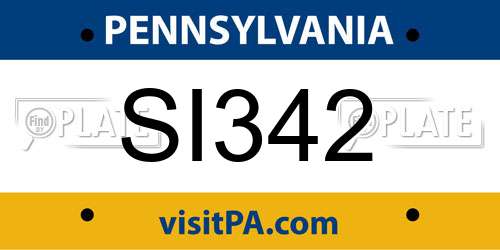 SI342 Pennsylvania License Plate