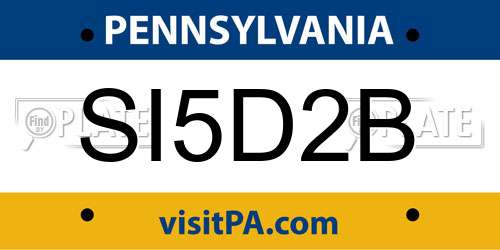 SI5D2B Pennsylvania License Plate