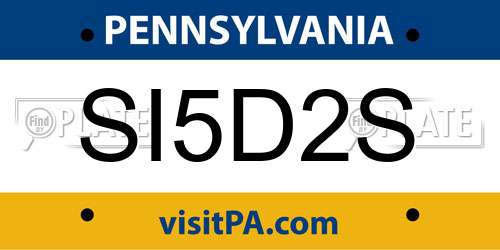 SI5D2S Pennsylvania License Plate