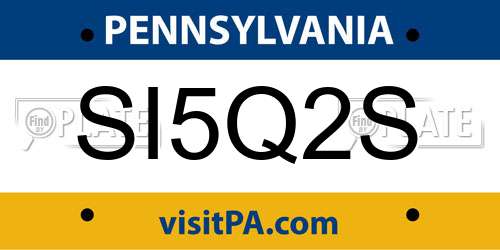 SI5Q2S Pennsylvania License Plate
