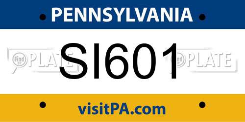 SI601 Pennsylvania License Plate