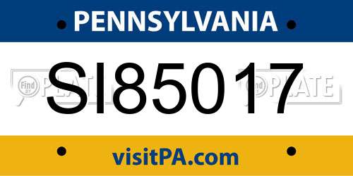 SI85017 Pennsylvania License Plate