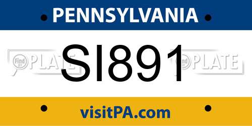 SI891 Pennsylvania License Plate