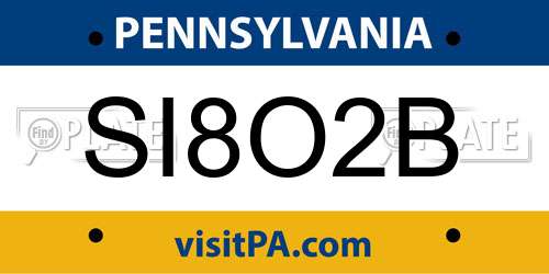 SI8O2B Pennsylvania License Plate