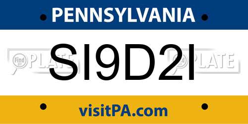 SI9D2I Pennsylvania License Plate