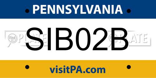 SIB02B Pennsylvania License Plate