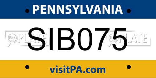 SIB075 Pennsylvania License Plate