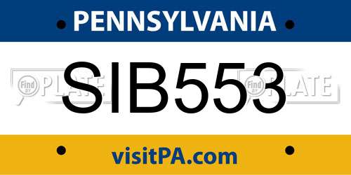 SIB553 Pennsylvania License Plate