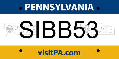 SIBB53 Pennsylvania License Plate