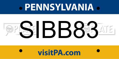 SIBB83 Pennsylvania License Plate