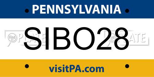 SIBO28 Pennsylvania License Plate