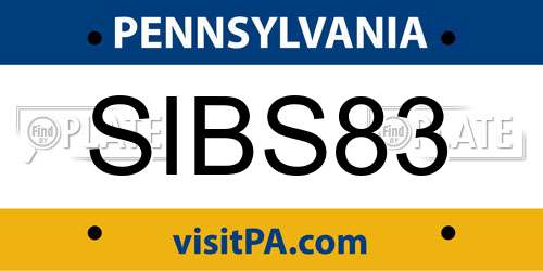 SIBS83 Pennsylvania License Plate