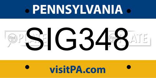SIG348 Pennsylvania License Plate