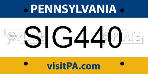 SIG440 Pennsylvania License Plate
