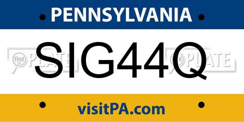 SIG44Q Pennsylvania License Plate