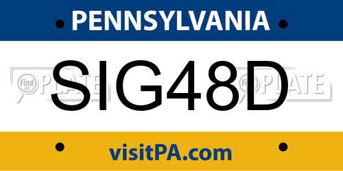 SIG48D Pennsylvania License Plate