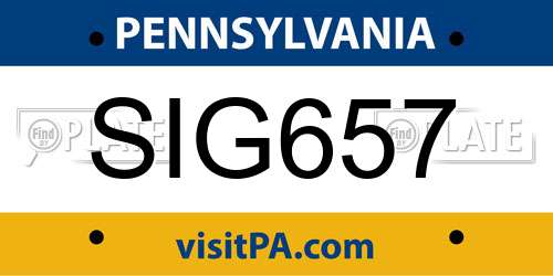 SIG657 Pennsylvania License Plate
