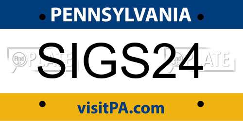 SIGS24 Pennsylvania License Plate
