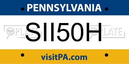 SII50H Pennsylvania License Plate