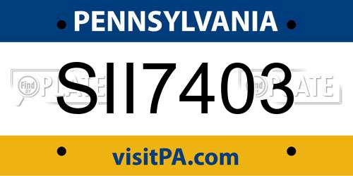 SII7403 Pennsylvania License Plate