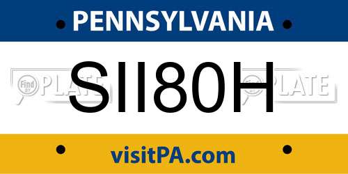 SII80H Pennsylvania License Plate