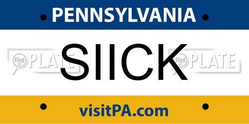 SIICK Pennsylvania License Plate
