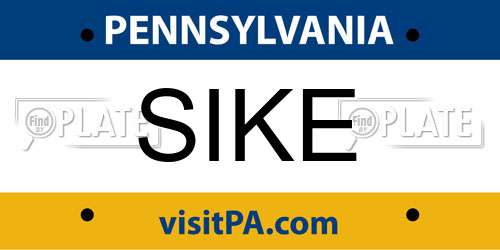 SIKE Pennsylvania License Plate