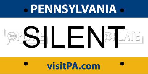 SILENT Pennsylvania License Plate