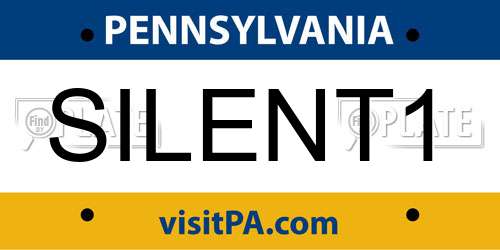 SILENT1 Pennsylvania License Plate
