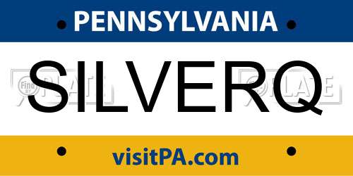 SILVERQ Pennsylvania License Plate