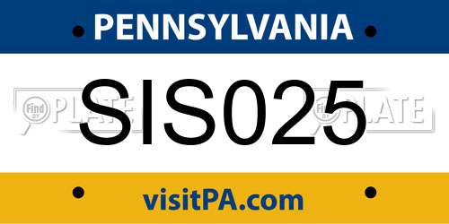 SIS025 Pennsylvania License Plate