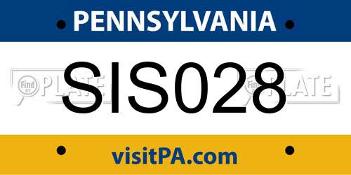 SIS028 Pennsylvania License Plate