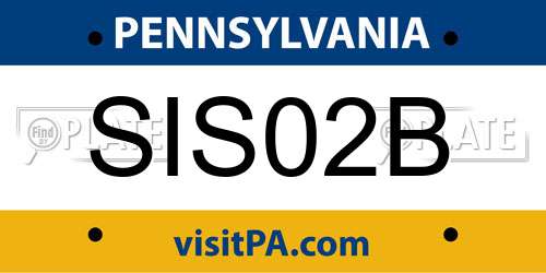 SIS02B Pennsylvania License Plate