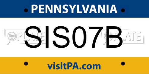 SIS07B Pennsylvania License Plate