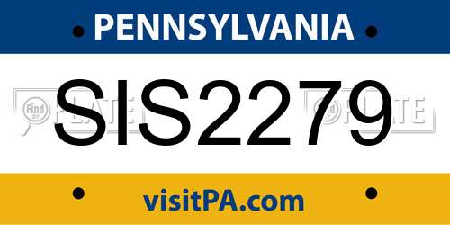 SIS2279 Pennsylvania License Plate