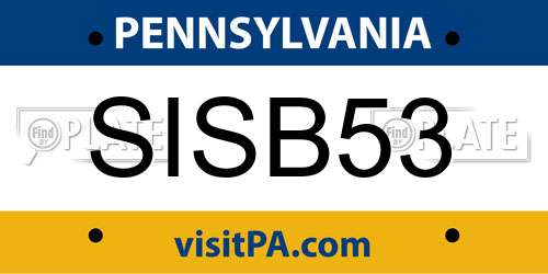 SISB53 Pennsylvania License Plate