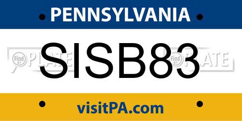 SISB83 Pennsylvania License Plate