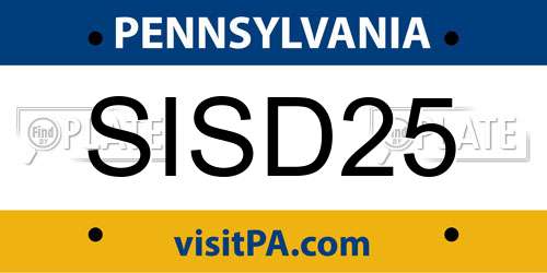 SISD25 Pennsylvania License Plate