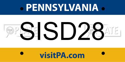 SISD28 Pennsylvania License Plate