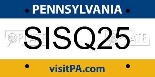 SISQ25 Pennsylvania License Plate