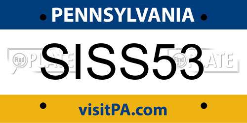 SISS53 Pennsylvania License Plate